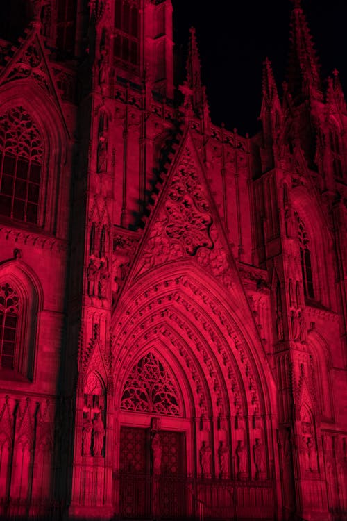 Church Facade at Night