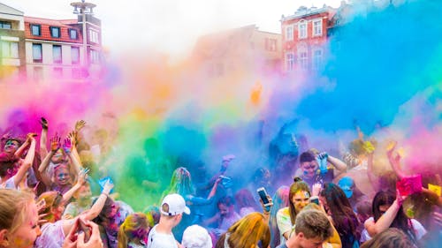 Free Colored Powder on the Air Stock Photo