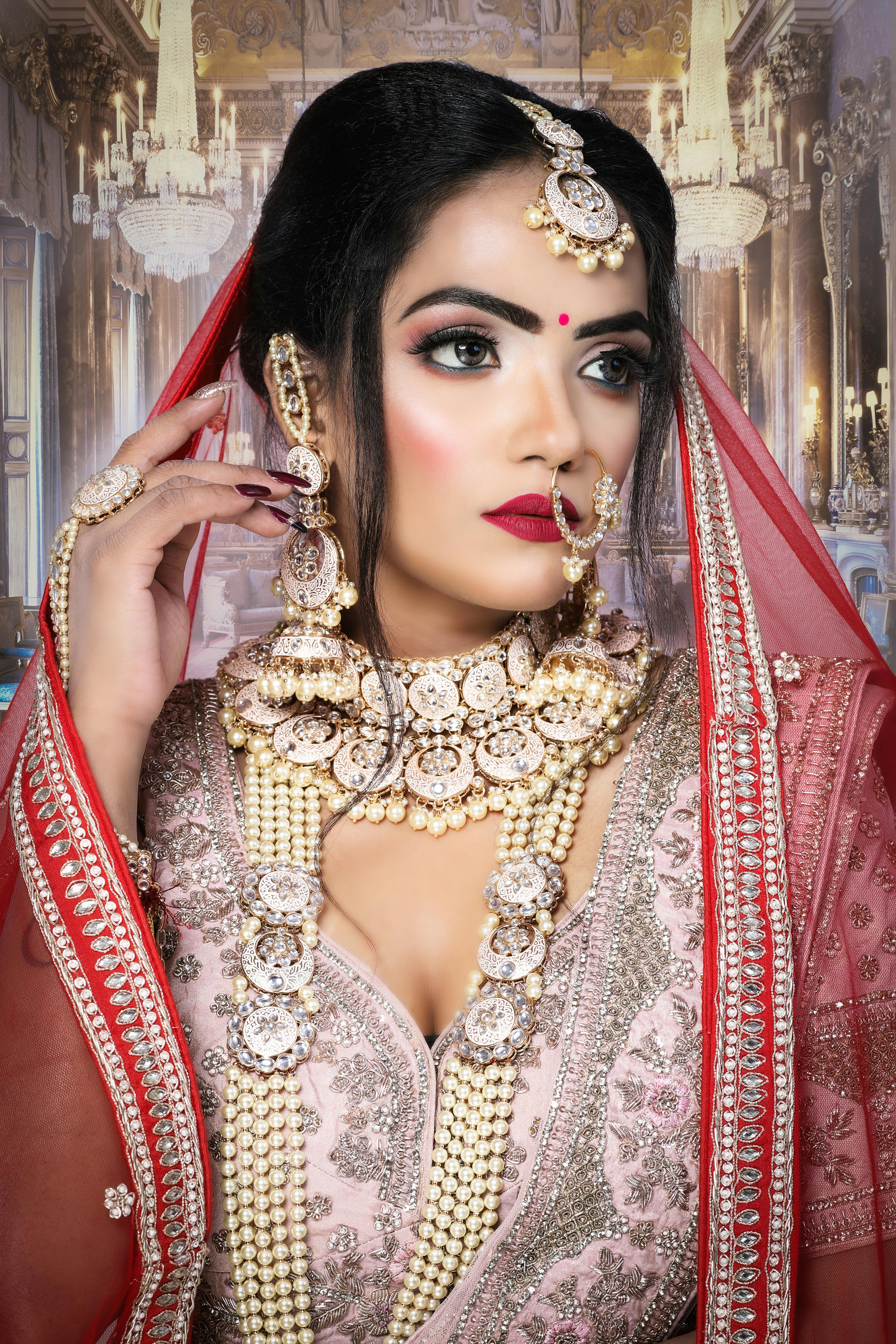 Woman in Gold and Silver Sari