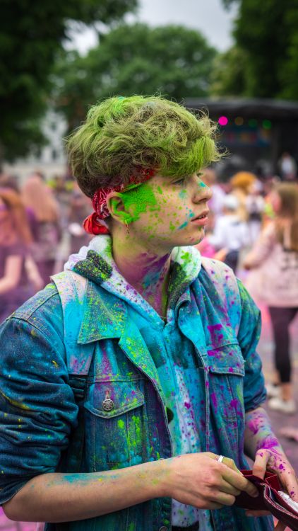 Man Covered with Colored Powder · Free Stock Photo
