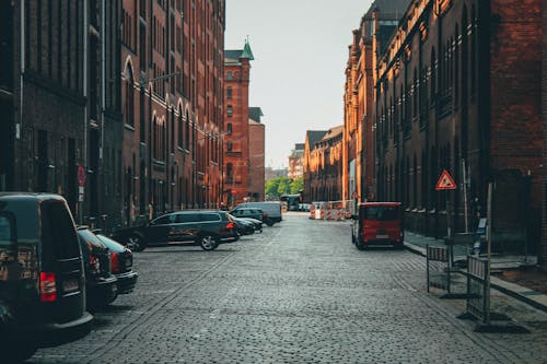 Street with Cobble Stone and Brick Architecture