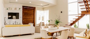 Modern interior of light living room