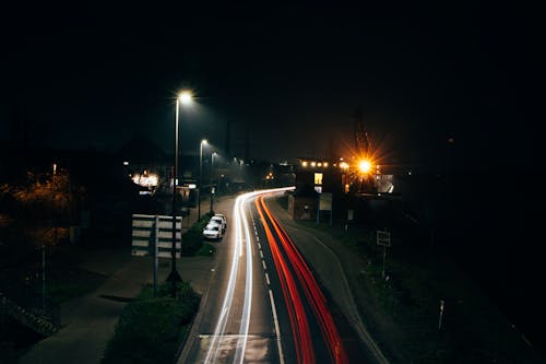 Cars on Road during Night Time