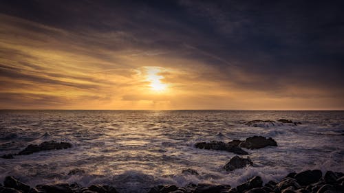 Seascape Scenery During Golden Hour