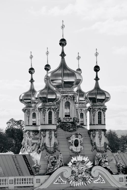 Grayscale Photo of the Catherine Palace