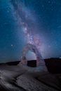 Arched Rock Formation under Starry Sky