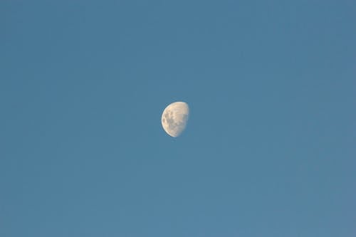 Photo of Half Moon On Blue Sky