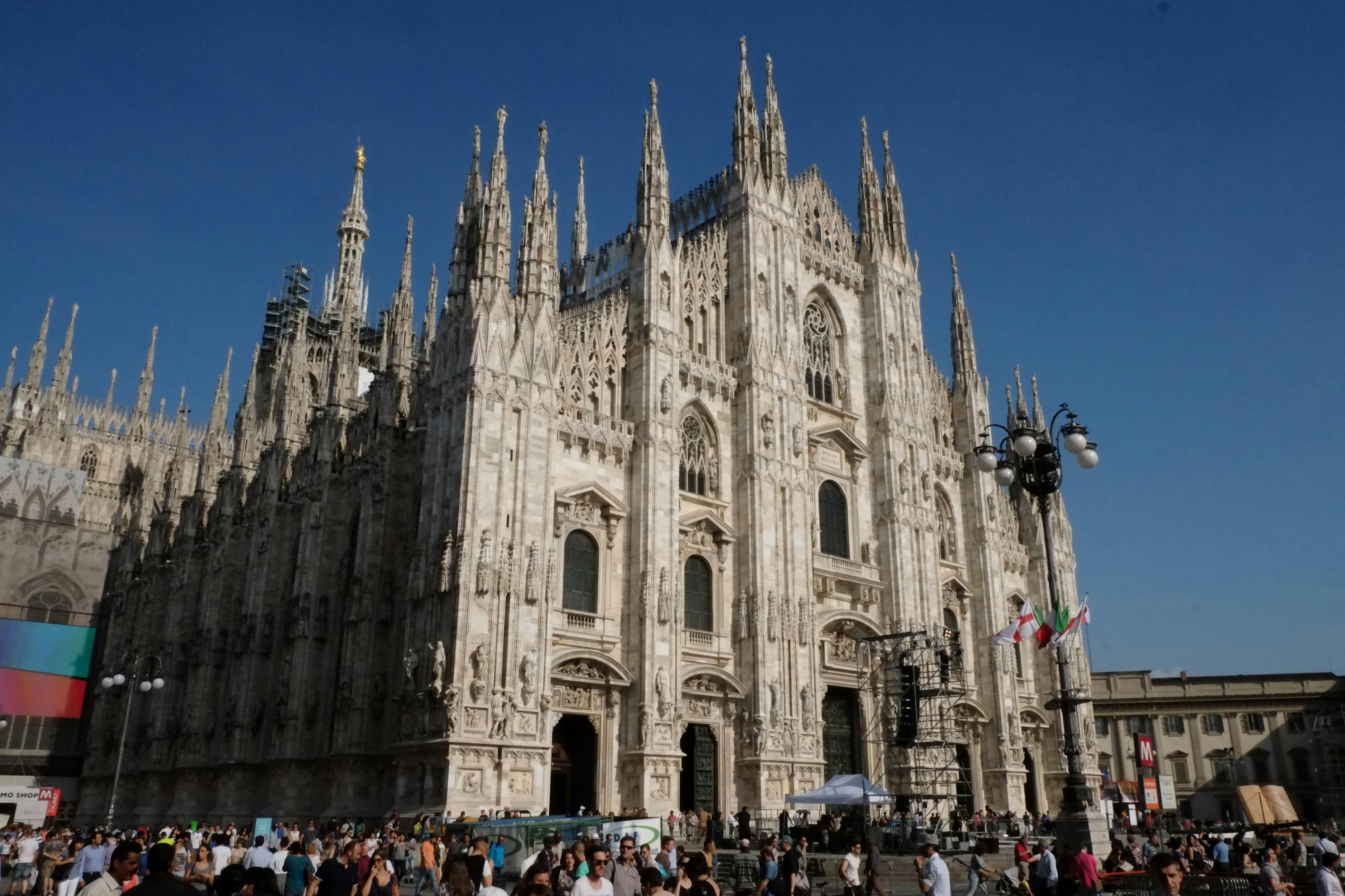 a view of the milan cathedral