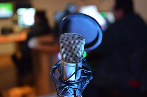 A Close-Up Shot of a Microphone