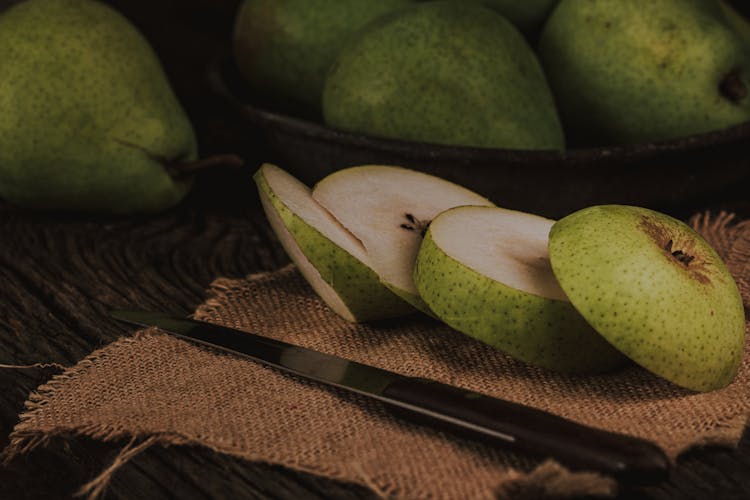 Close-Up Photo Of Sliced Pears