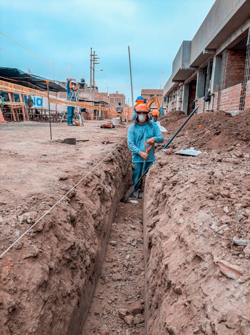 Foto d'estoc gratuïta de coll blau, construcció, industrial