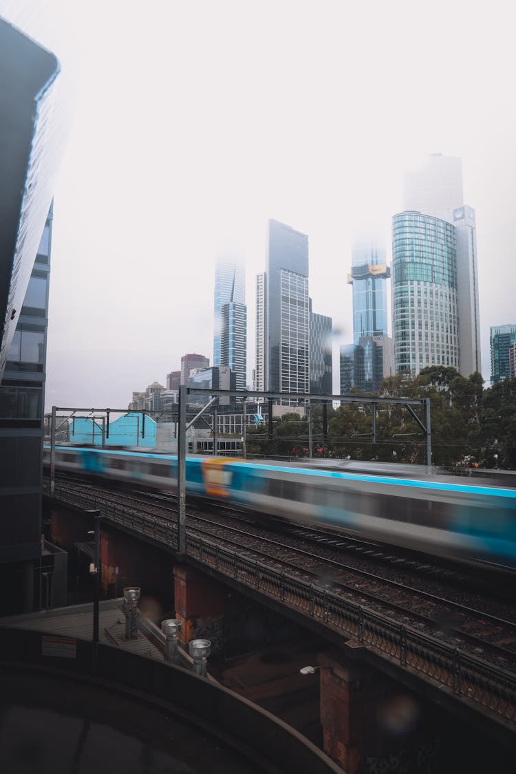 Time-Lapse Photo Of Train On A Viaduct 