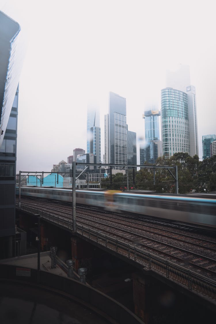 Time-Lapse Photo Of Train On A Viaduct 