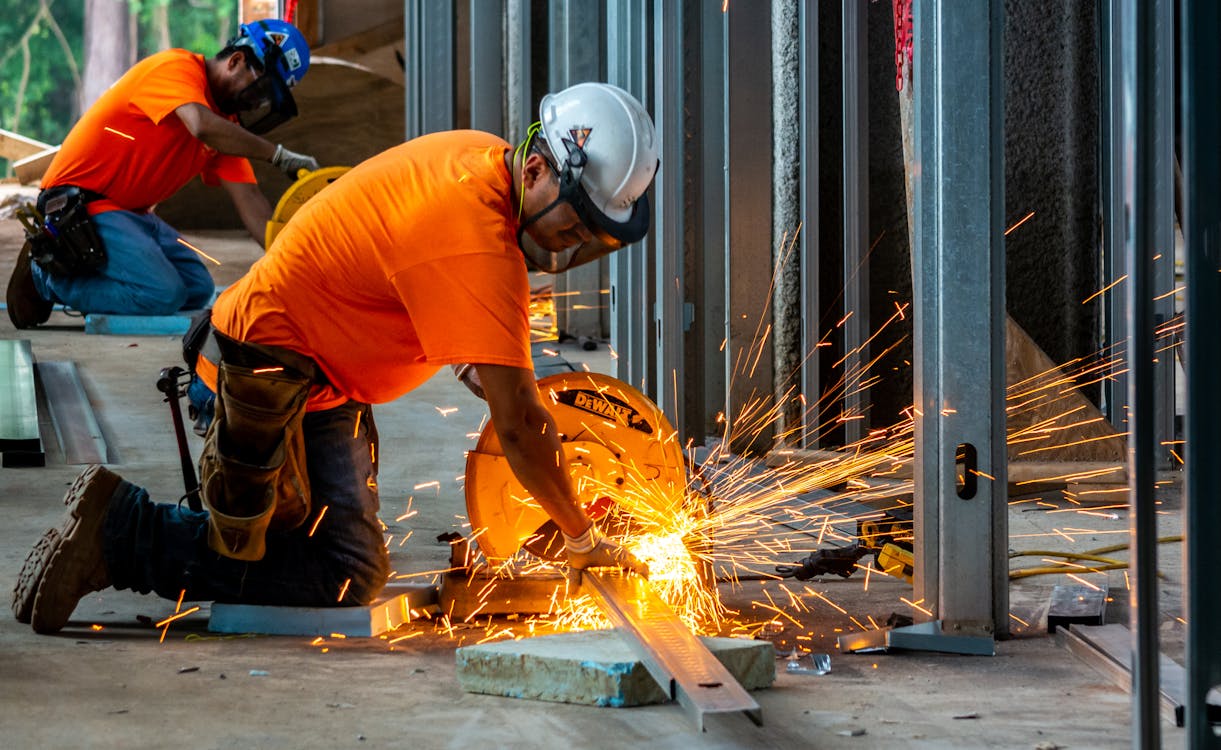 Worker doing Metalwork 