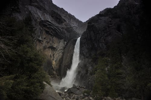 Photo of Waterfalls On Rocky Cliff