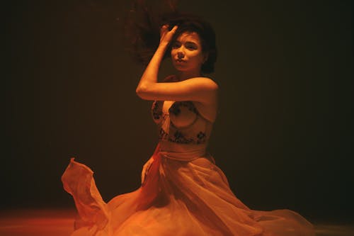 A Beautiful Woman Posing Underwater