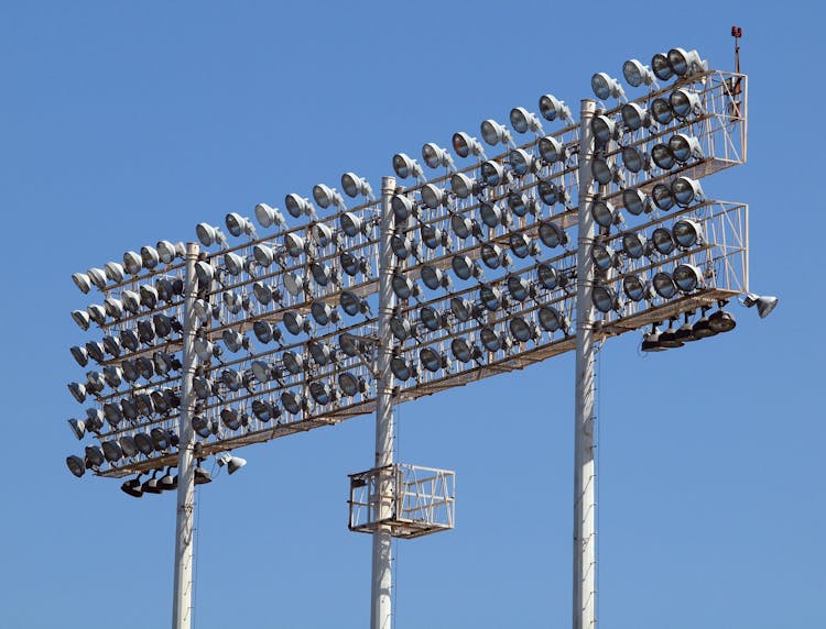 Photo Of A Floodlight Under A Clear Blue Sky