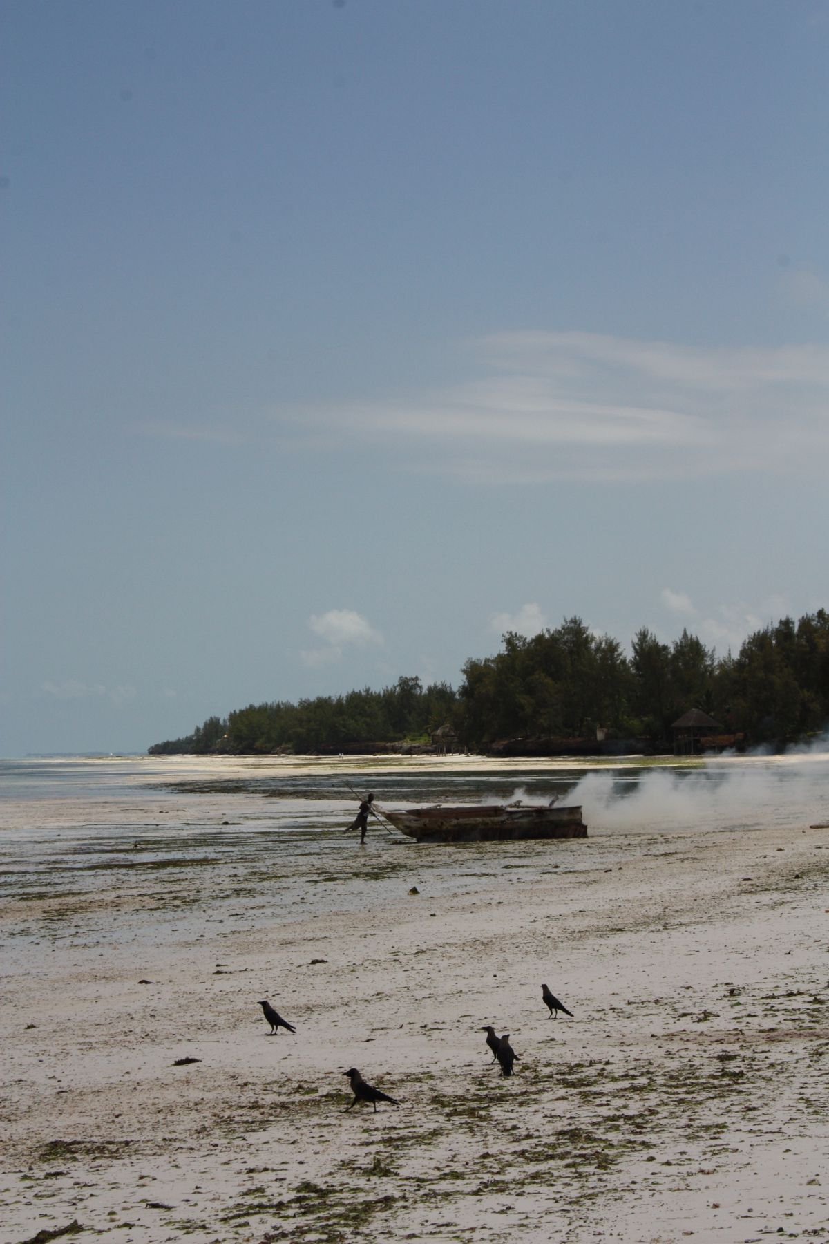 Unde te cazezi în Zanzibar - Kiwengwa - barcă de pescuit pe malul liniștit