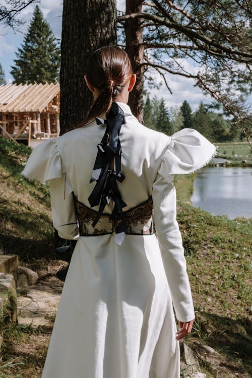 Free Backview Photo of an Elegant Woman  Stock Photo