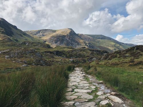 Free Explore a tranquil mountain pathway in Conwy, Wales, amidst stunning landscapes and lush greenery. Stock Photo