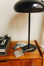 Black and White Table Lamp on Brown Wooden Table