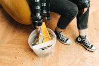 Person in Black and White Sneakers