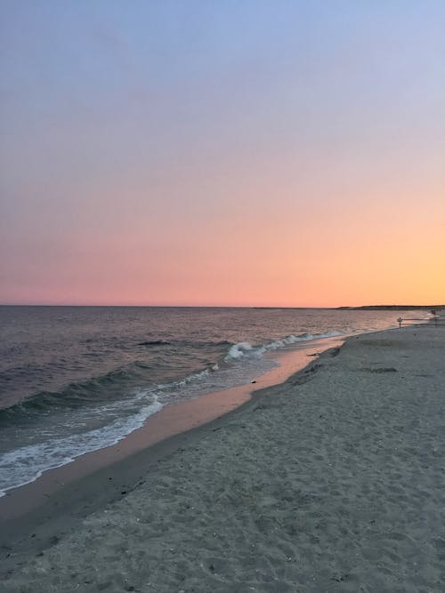 ビーチ, 垂直ショット, 日没の無料の写真素材