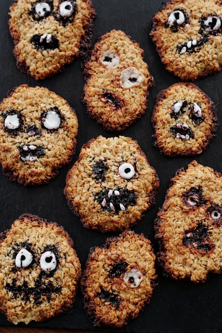 Brown Cookies With Different Designs