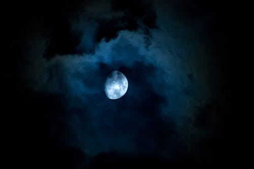 Free stock photo of clouds, half, moon