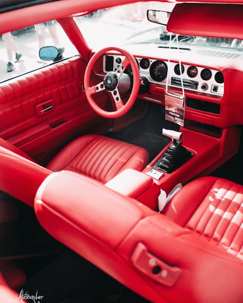 Free stock photo of car, interior, red Stock Photo