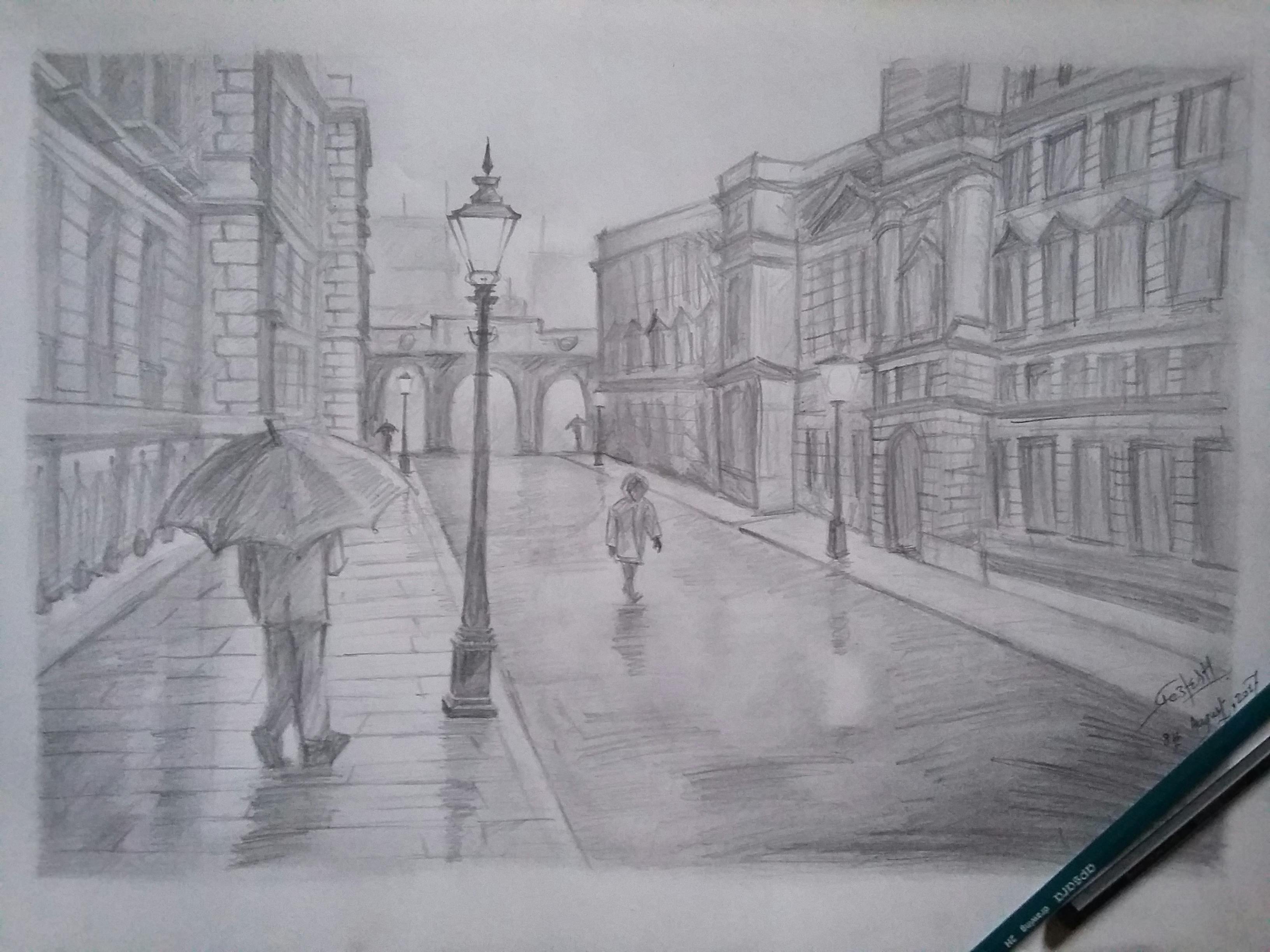 raindrop drawing realistic