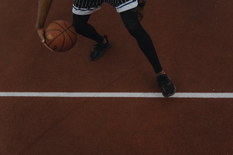 Person Dribbling A Basketball 