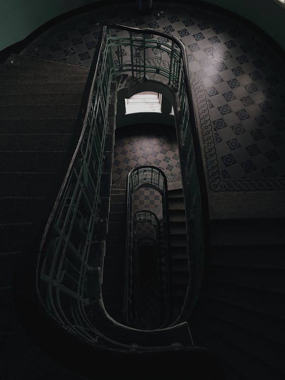 Concrete Staircase with Metal Railings