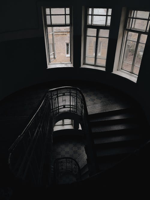 camlar, geniş açılı çekim, merdiven içeren Ücretsiz stok fotoğraf