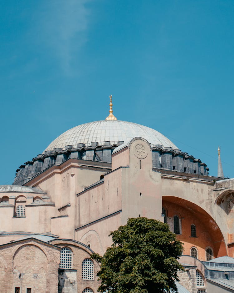 Hagia Sophia Byzantine Church Against Blue Sky