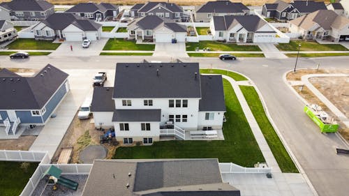 Aerial View of Houses in a Village