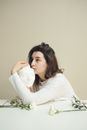 Woman in White Long Sleeve Shirt