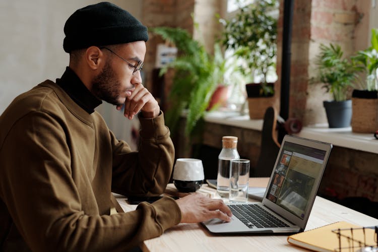 Stylish Man Using Laptop 