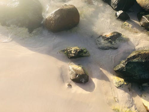 Free stock photo of beach stones, white sand