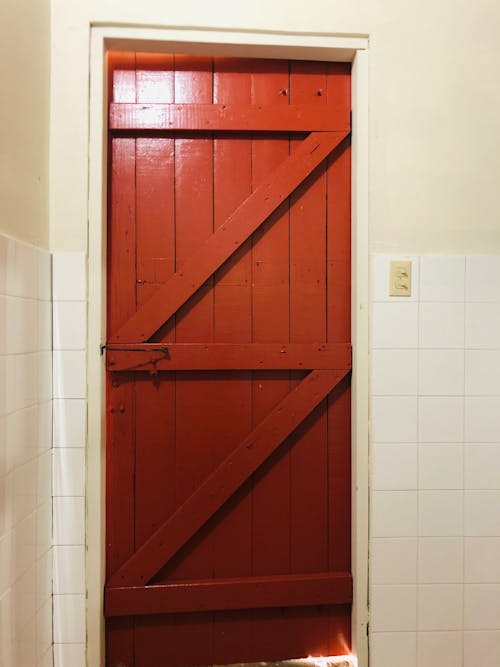 Free stock photo of old door, red door