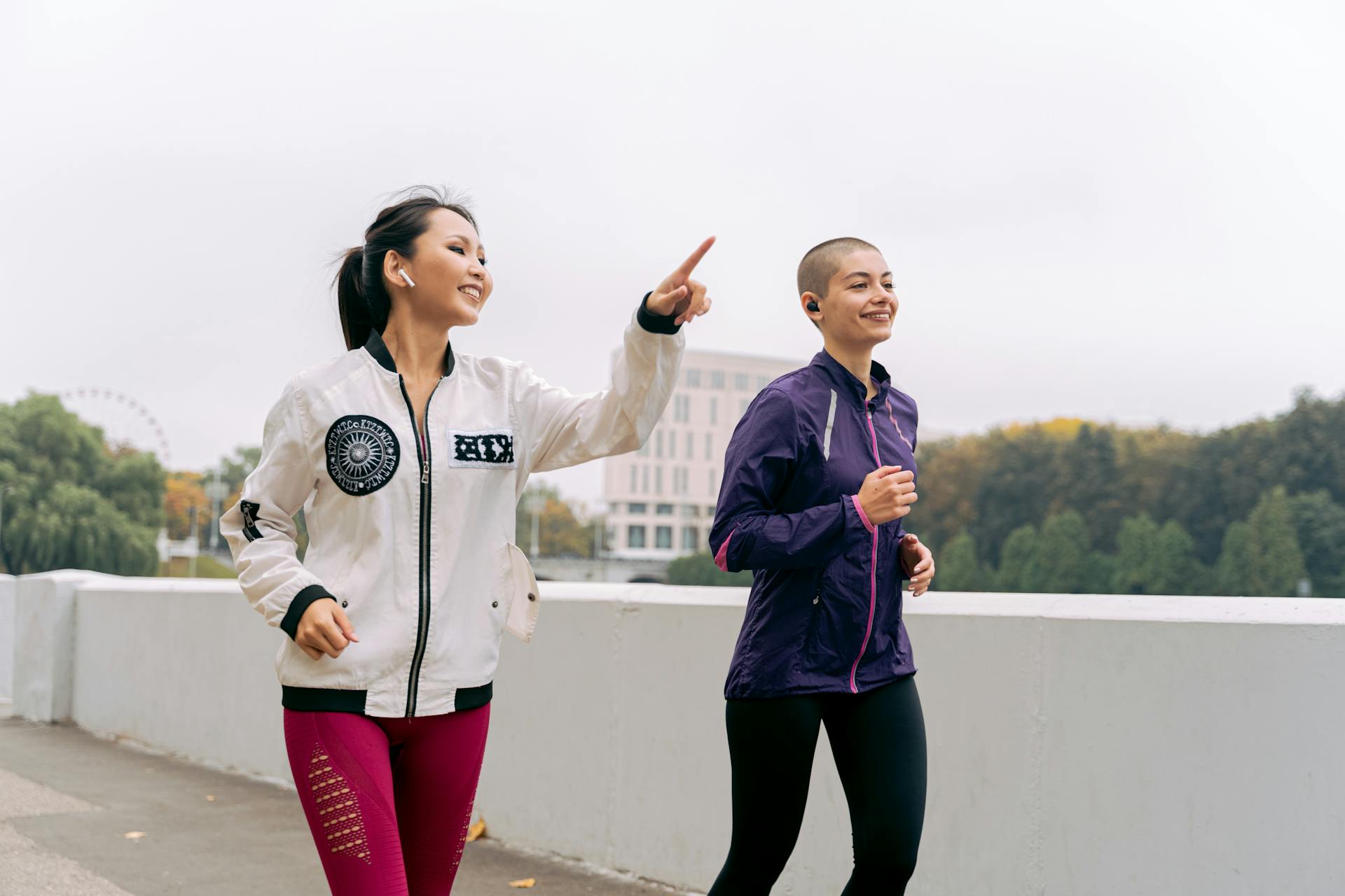 Women running Together