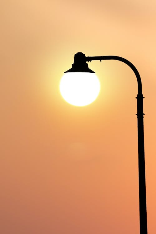 Street Lamp Post During Sunrise