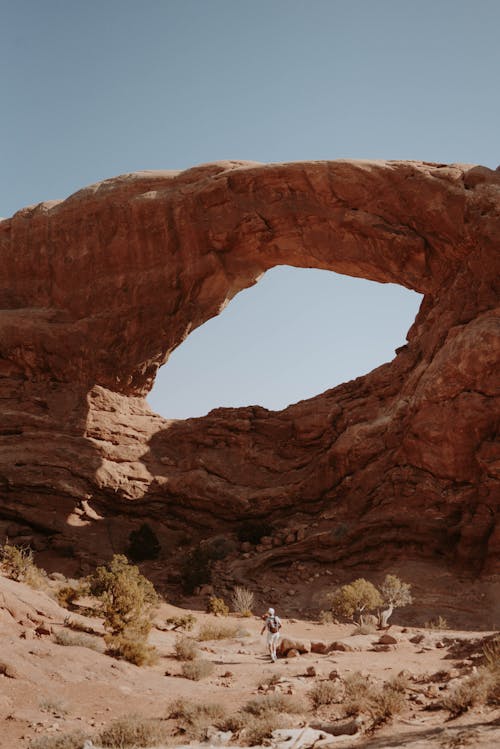 Sandstone formations in dry summer desert