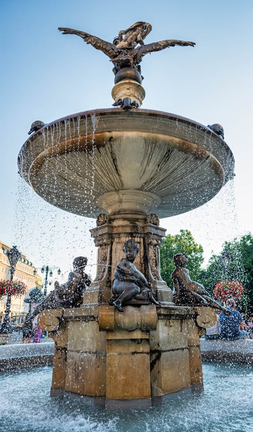 Water Fountain Under the Blue Sky