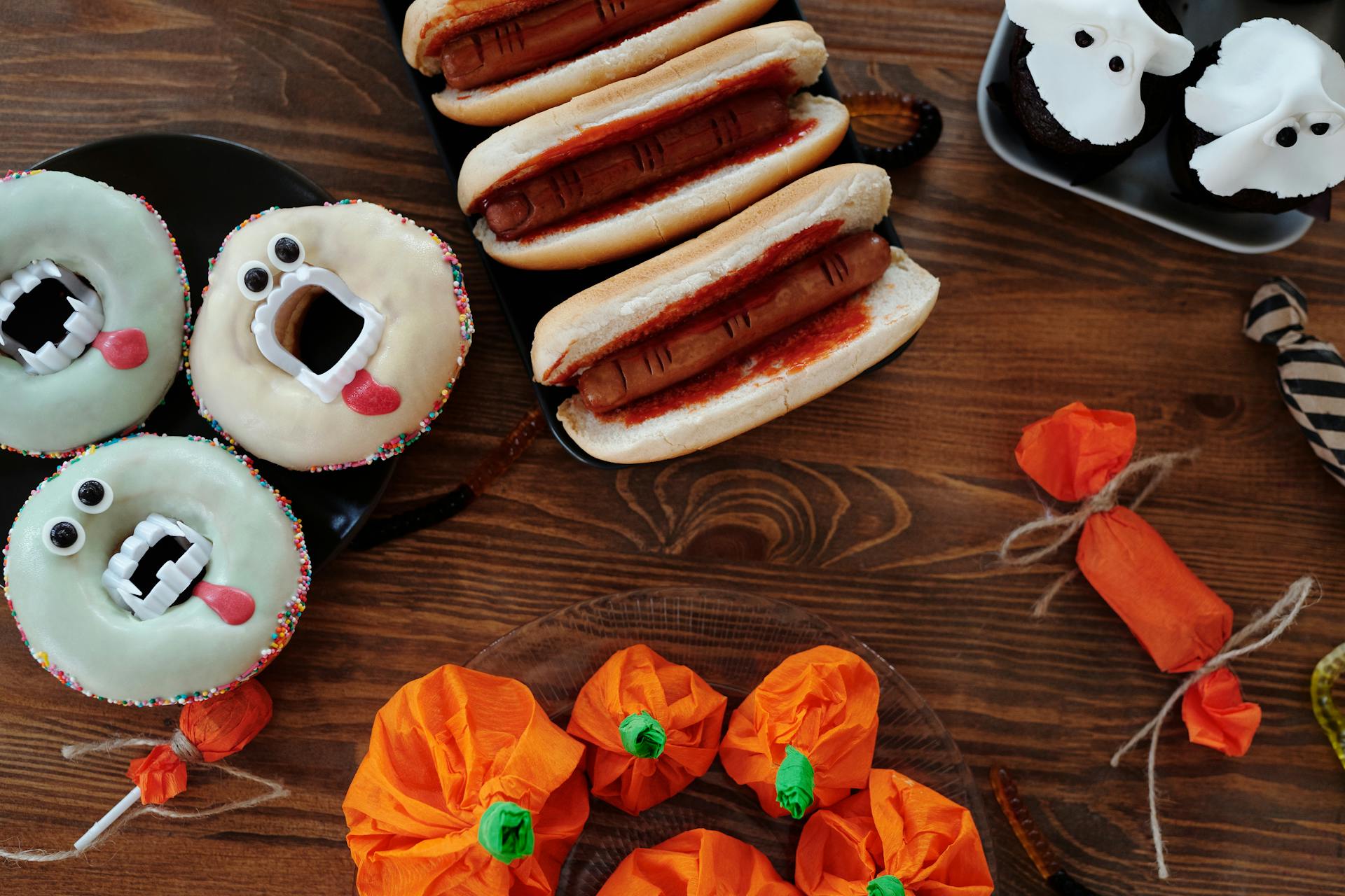 Halloween Food On Wooden Table