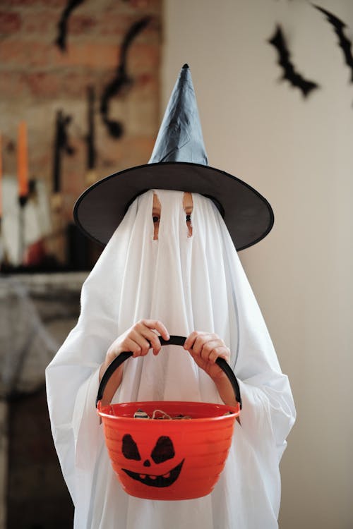 Free Person in a Ghost Costume Stock Photo
