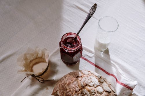 Ingyenes stockfotó asztalterítő, befőttes üveg, élelmiszer témában