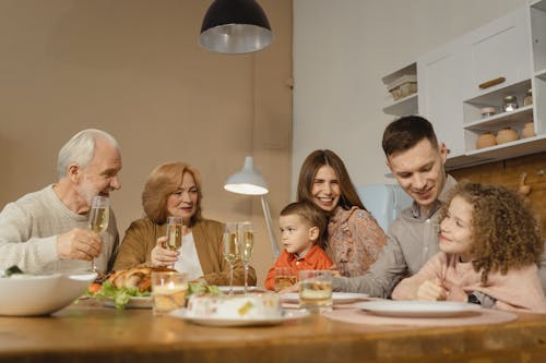 Free A Family Eating Together Stock Photo