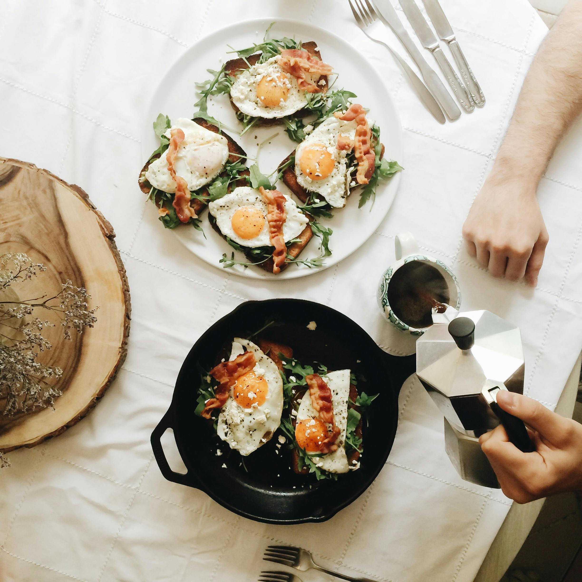 crop person having fresh delicious breakfast