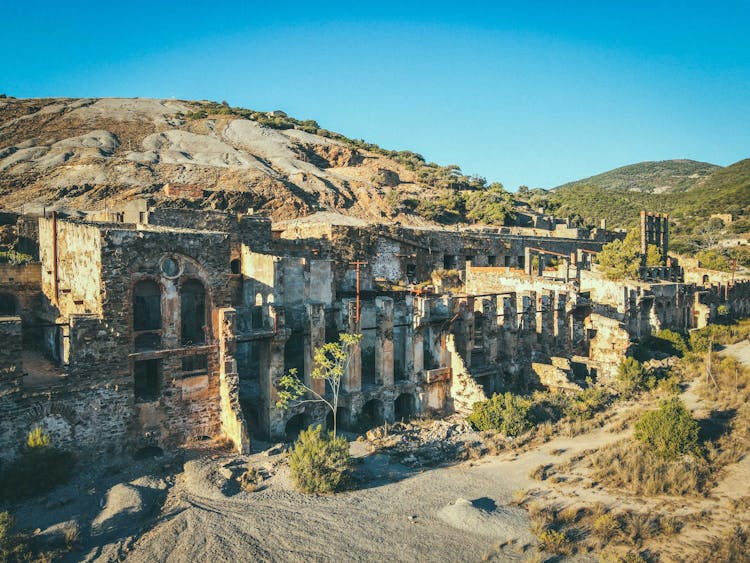 Ancient Fort In Mining Site In Mountainous Terrain